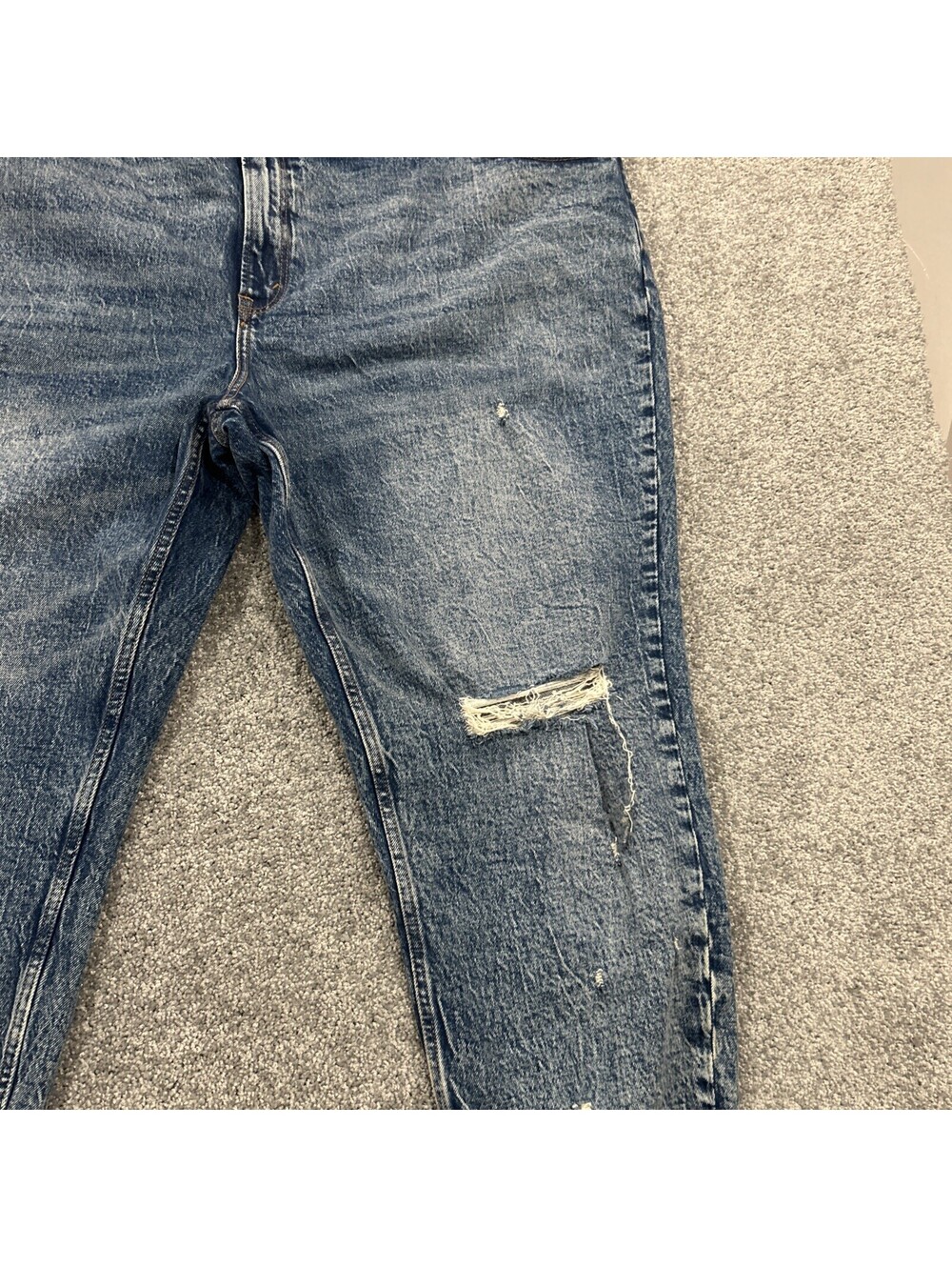 Distressed Jeans Womens Plus Size Cropped Straight Leg Abercrombie And Fitch - Picture 3 of 10